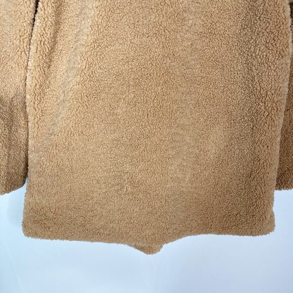 Talulah S/M Tan Camel Max Oversized Teddy Coat Double Breasted Cozy Warm Soft - Picture 7 of 12